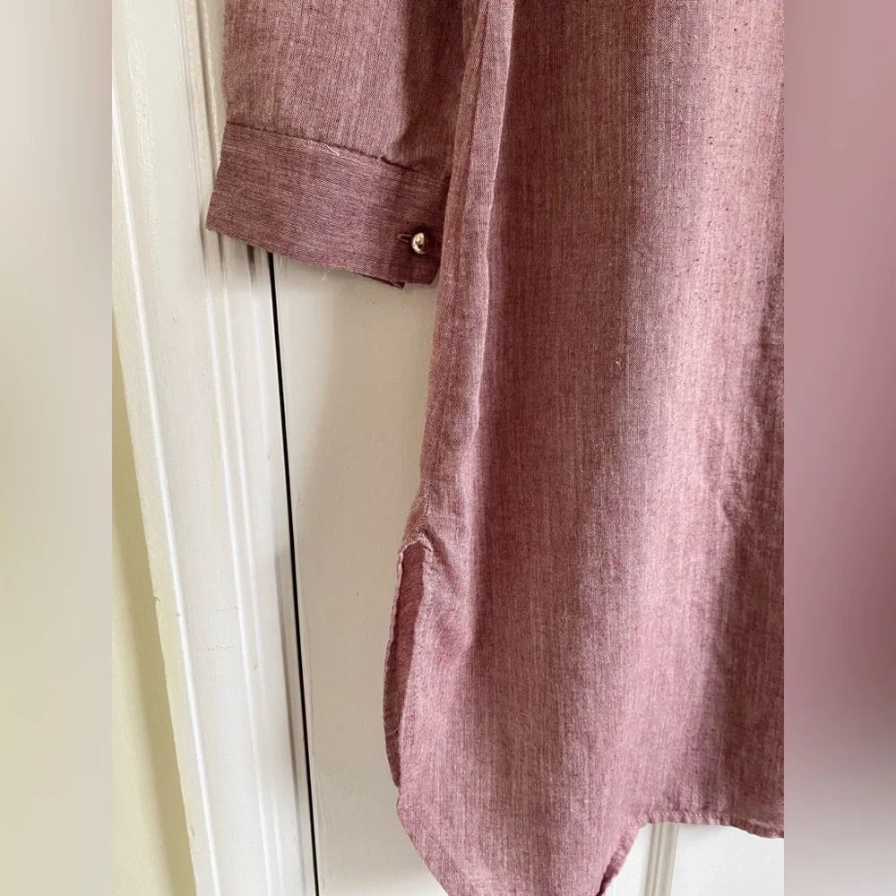 By Alba Made in Turkey Shirt Dress Cover Womens Size Med/Large Dusty Rose